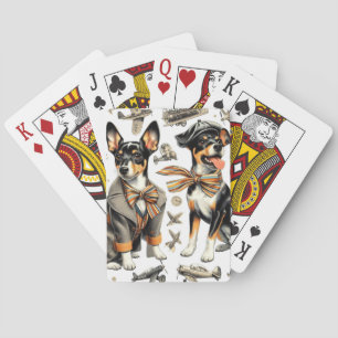 Vintag Rat Terrier Seamless Spielkarten