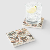 Vintag Rat Terrier Seamless Steinuntersetzer (Seitenansicht)