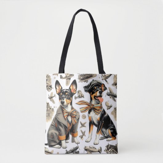 Vintag Rat Terrier Seamless Tasche (Vorderseite)