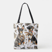 Vintag Rat Terrier Seamless Tasche (Rückseite)