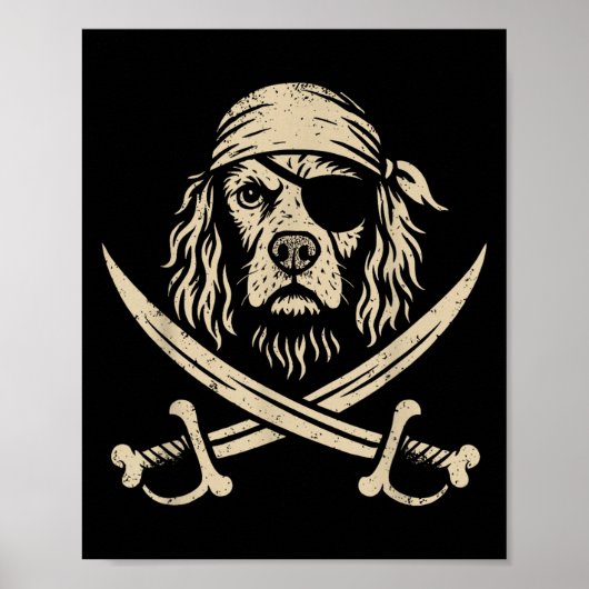 Vintag Rate English Springer Spanisch Crossbones D Poster (Vorne)