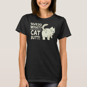 Vintag Raten Sie, was Cat Hintern Niedlicher Tiere T-Shirt