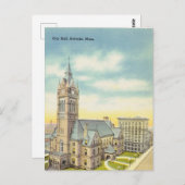 Vintag, Rathaus, Holyoke, Massachusetts Postkarte (Vorne/Hinten)
