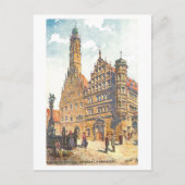Vintag Rathaus Rothenburg, Deutschland Postkarte (Vorderseite)