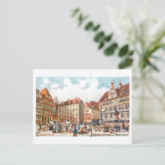 Vintag Rathaus Tubingen Deutschland Postkarte (Stehend Vorderseite)