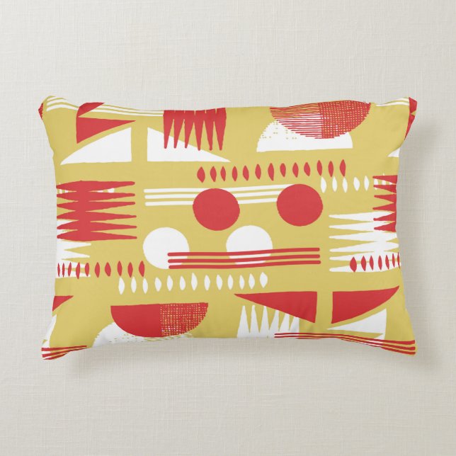 Vintag rauchloser abstrakter geometrischer Stil  Dekokissen (Vorderseite)