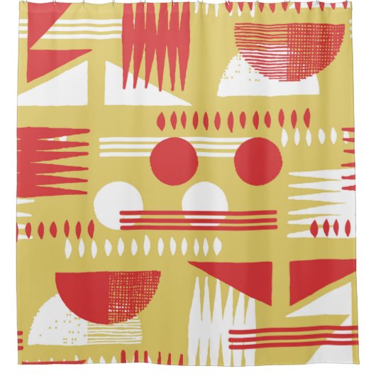 Vintag rauchloser abstrakter geometrischer Stil Duschvorhang (Vorderseite)