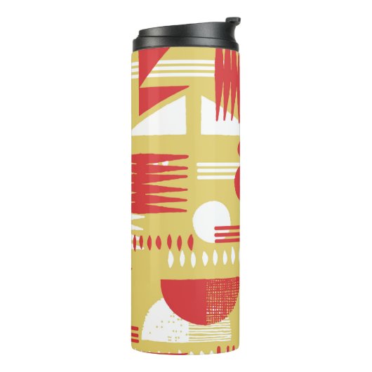 Vintag rauchloser abstrakter geometrischer Stil Thermosbecher (Nach links gedreht)