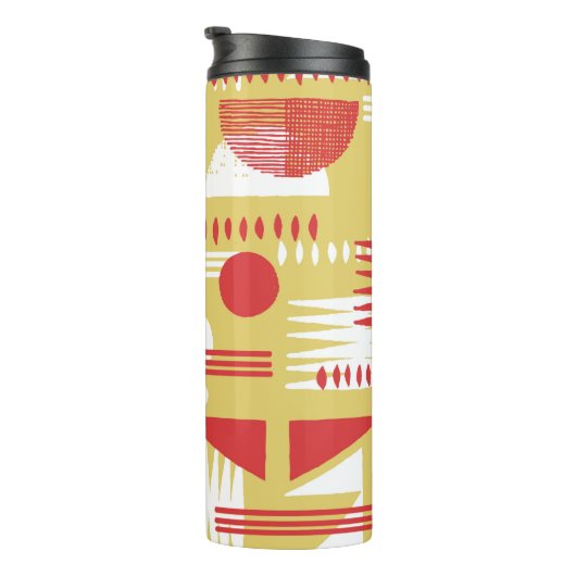 Vintag rauchloser abstrakter geometrischer Stil Thermosbecher (Nach rechts gedreht)