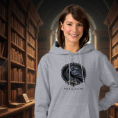 Vintag Raven Art Gray Hoodie