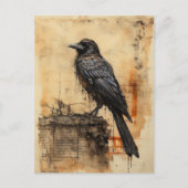 Vintag Raven Edgar Allan Poe Postkarte (Vorderseite)