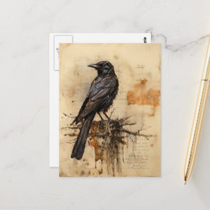 Vintag Raven Postkarte