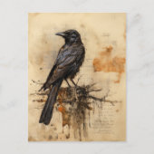 Vintag Raven Postkarte (Vorderseite)