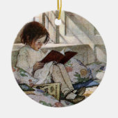 Vintag Reading Girl Keramikornament (Vorne)
