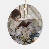 Vintag Reading Girl Keramikornament (Links)