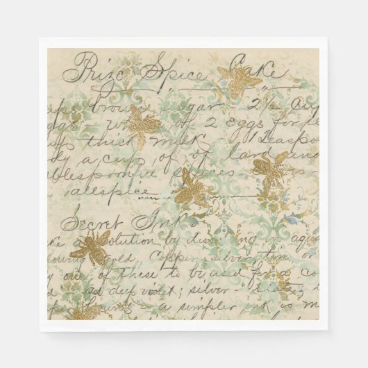 Vintag Recipe Honeybee Serviette (Vorderseite)