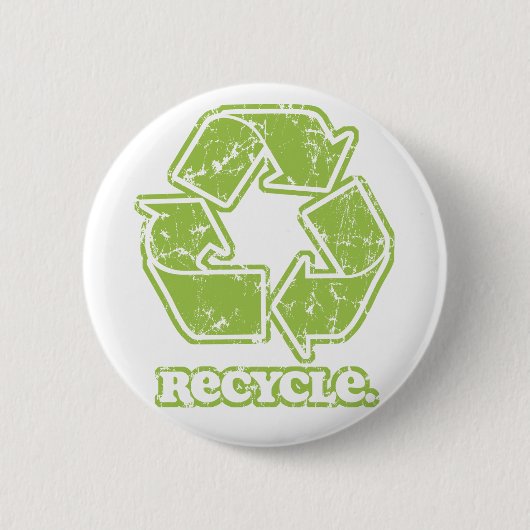 Vintag recyceln Sie Zeichen-runden Knopf Button (Vorderseite)