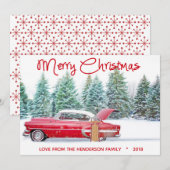 Vintag Red 1950er Chevy Frohe Weihnachten (Vorne/Hinten)