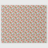 Vintag Red Abstrakt Strawberry Pattern Geschenkpapier (Flach)