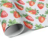 Vintag Red Abstrakt Strawberry Pattern Geschenkpapier (Rolleneckpunkt)