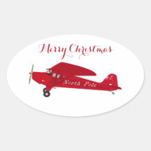 Vintag Red Airplane Frohe Weihnachtsgeschenke Stic