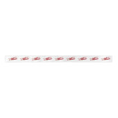 Vintag Red Airplane Satin Ribbon Satinband (Vorderseite)