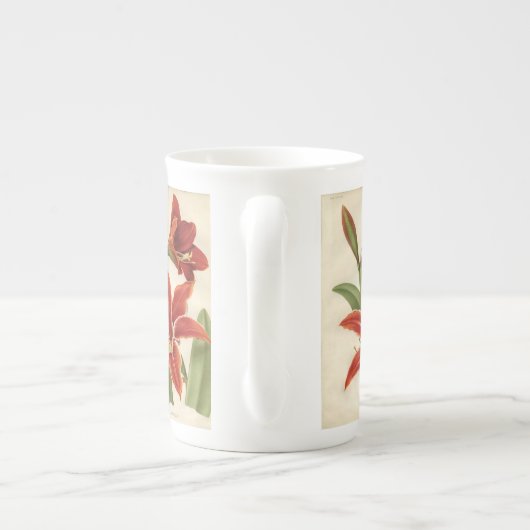 Vintag Red Amaryllis Weihnachtsgeschenk Tasse (Rückseite)