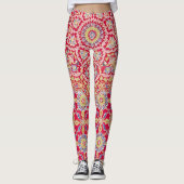 Vintag Red Antique Mandala Leggings (Vorderseite)
