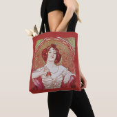 Vintag Red Art Nouveau Alphonse Mucha Ruby Lady Tasche (Von Nahem)