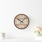 Vintag Red Baseball Clock Runde Wanduhr (Zuhause)