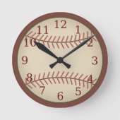 Vintag Red Baseball Clock Runde Wanduhr (Vorderseite)
