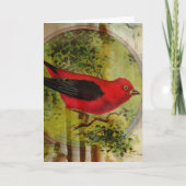 Vintag Red Bird Karte (Vorderseite)