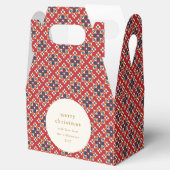 Vintag Red Blue Geometric Custom Frohe Weihnachten Geschenkschachtel (Geöffnet)