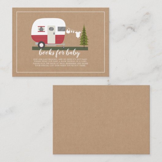 Vintag Red Camper Babydusche Anfrage Begleitkarte (Vorne/Hinten)