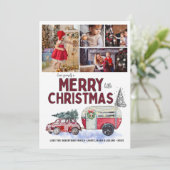 Vintag Red Camper Weihnachts-FotoCollage (Stehend Vorderseite)