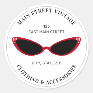 Vintag Red Cat Eye Sonnenbrille Vintager Einzelhan Runder Aufkleber