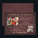 Vintag Red Chalkboard Weihnachtsfeiertag Party Ein Einladung<br><div class="desc">"Sparkle & Shine It's Christmas Time" erscheint oben im Blond Gold Foil am unteren Blond Gold Foil . Passen Sie sich mit Ihrem persönlichen Gruß,  Familiennamen und individuellen Namen an.</div>