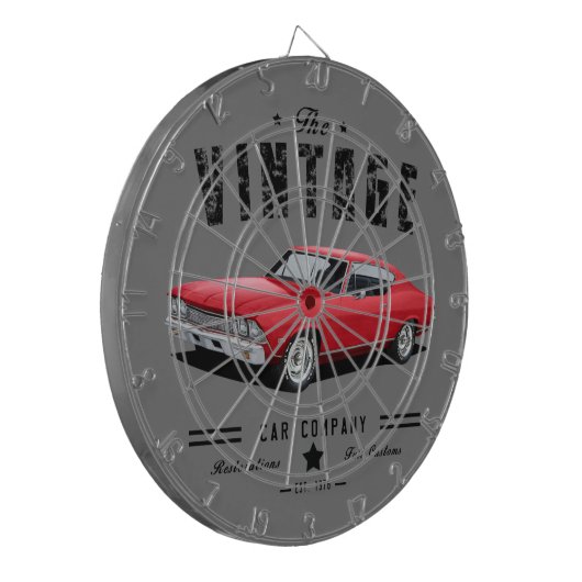 Vintag Red Chevelle Dartscheibe (Vorderseite Links)