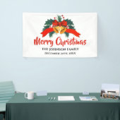 Vintag Red Christmas Bell Ribbon Bow Banner (Messeveranstaltung)