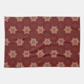 Vintag Red Christmas Holly Celtic Star Pattern Geschirrtuch (Horizontal)