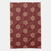 Vintag Red Christmas Holly Celtic Star Pattern Geschirrtuch (Vertikal)
