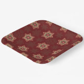 Vintag Red Christmas Holly Celtic Star Pattern Pappteller (Gewinkelt)