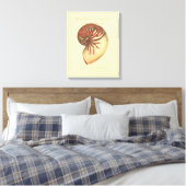 Vintag Red Conch Muschel Leinwanddruck (Insitu (Schlafzimmer))