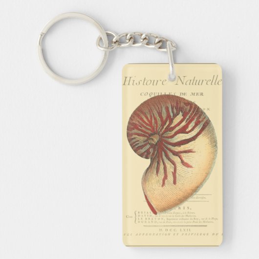 Vintag Red Conch Muschel Schlüsselanhänger (Vorderseite)