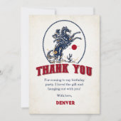 Vintag Red Cowboy Rodeo Geburtstag Dankeskarte (Vorderseite)