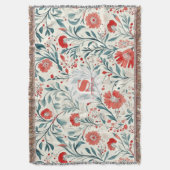 Vintag Red Daisy Floral Pattern - Botanisch Decke (Vorderseite Vertikal)