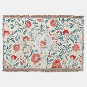 Vintag Red Daisy Floral Pattern - Botanisch Decke