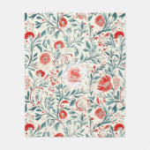 Vintag Red Daisy Floral Pattern - Botanisch Fleecedecke (Vorderseite)