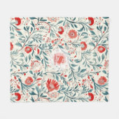 Vintag Red Daisy Floral Pattern - Botanisch Fleecedecke (Vorderseite (Horizontal))