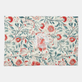 Vintag Red Daisy Floral Pattern - Botanisch Geschirrtuch (Horizontal)